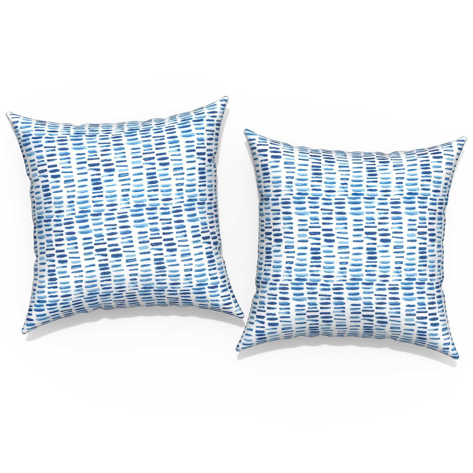 Photo 1 of TWLEAR Outdoor Throw Pillow Covers 16x16 Inch, Square Patio Pillow Cases Pack of 2, Modern Decorative Back Cushion Covers for Patio Furniture Garden Couch Farmhouse, Pebble Blue
