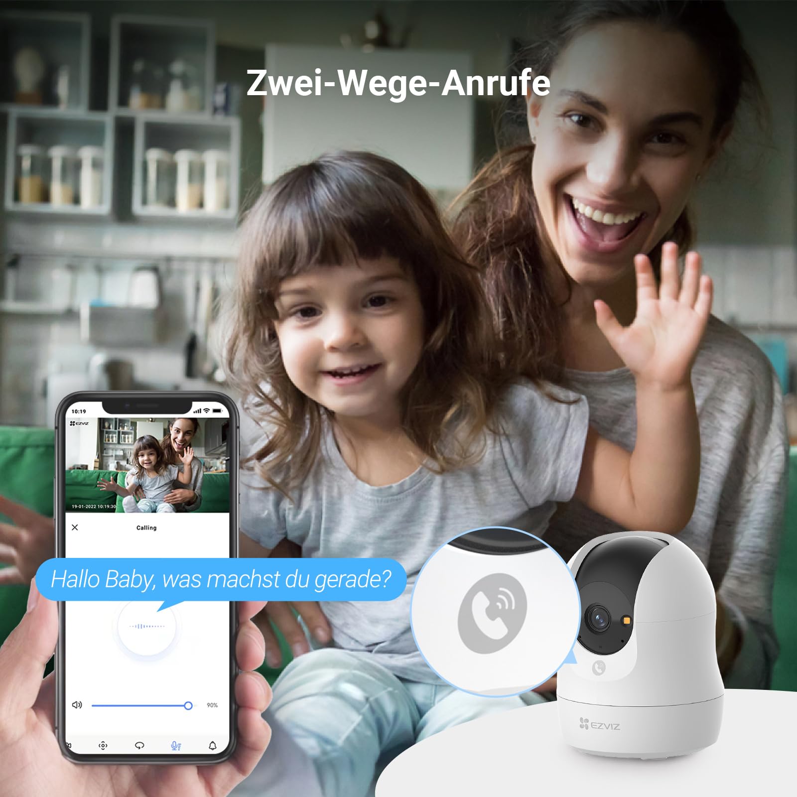 EZVIZ C6N G1 4K 8MP Überwachungskamera Innen, WLAN Baby Monitor 2er Pack 6
