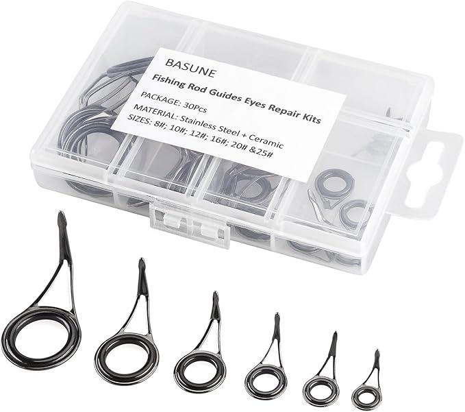 BASUNE Spinning Rod Guides Tip Ceramic Guide with Eyelets
