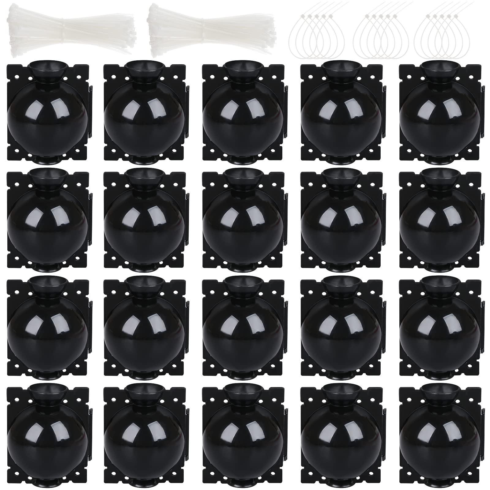 SevenMye 20 Pack Plant Root Growing Box with 80 Pcs Secure Locks Reusable High-Pressure Propagation Root Ball Rooting Ball Grafting Tools for Trees Flowers