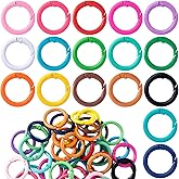 SmallCat 51 Pcs Colored Key Rings, Spring O Ring, Metal Ring Clips, Round Carabiner Clip for Keychains, Purse, Bag, Handbags, DIY Crafts (17 Colors)