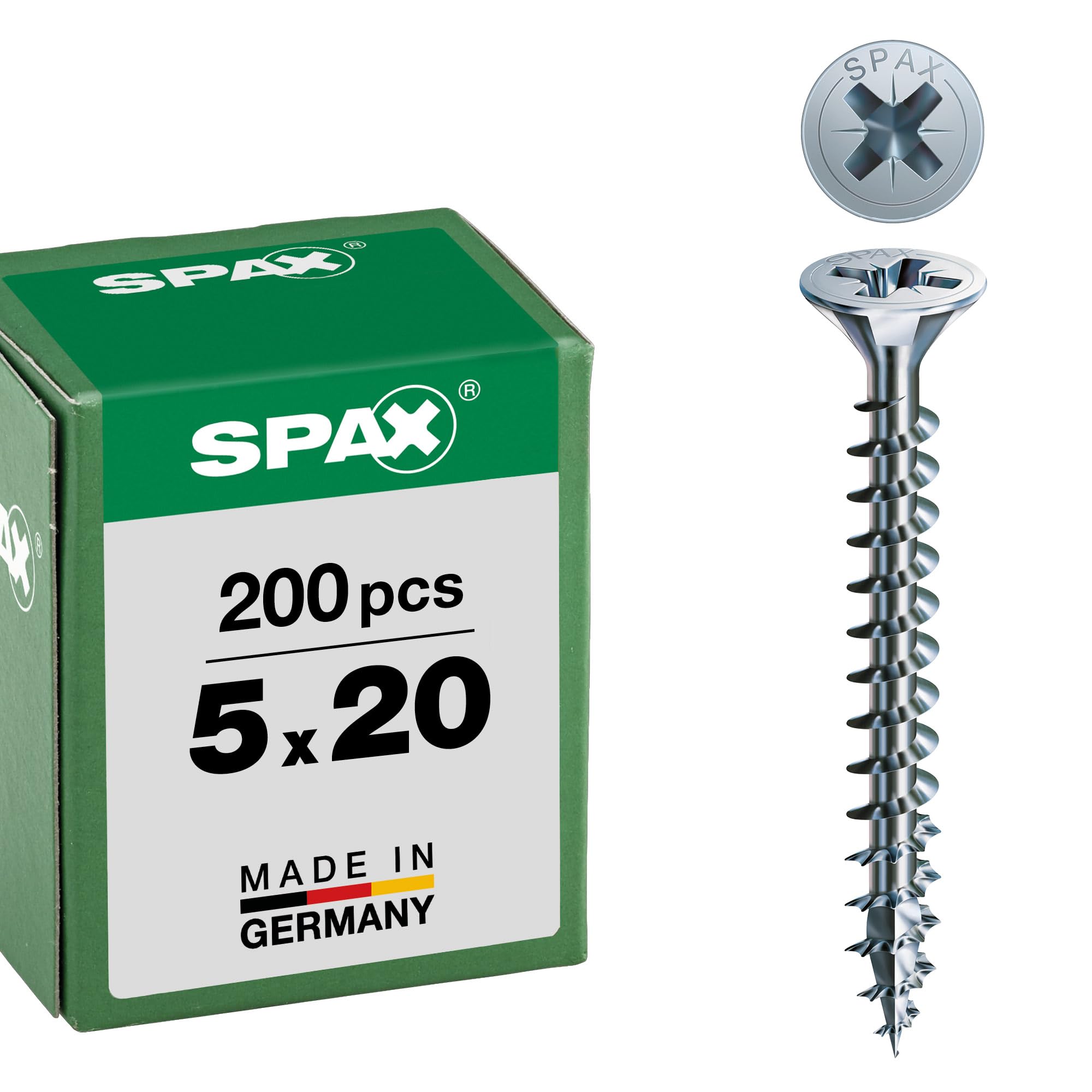 Spax – Universal Screw Countersunk Head Phillips Z 4Cut Full Thread Galvanised Blank A2J – 1081010350123, 0/1030/001/5,0/20/ /02