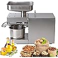 Commercial Automatic Oil Press Machine, 600W/110V Electric Cold/Hot Oil Machine, All Stainless Steel High Oil Extractor for Avocado Coconut Flax Peanut Castor Hemp Perilla Seed Canola Sesame