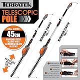 Terratek Corded Extendable Pole Hedge Trimmer 550W 2.5m Telescopic view 3