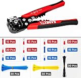 KAIWEETS Wire Stripper Crimper Set 3-in-1 10-24 AWG Auto 261 PCS Terminals view 3