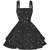 vintys Teens Sequin Short Homecoming Dresses 16 Photo Shoot Tiered Cocktail Party Dress VS116