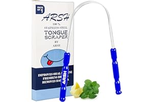 ARSH SPORTS Arsh Tongue Scraper for Adults & Kids stainless steel Tongue Cleaner for Oral Care & Hygiene tongue cleaner for men and women Tongue scrubber for reduce bad breath Tongue Cleaners (BLUE)