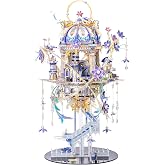 MU 3D Metal Puzzle for Adults Romeo and Juliet with Lighting Musix Box Set, Elf Palace Model Kits Miniature Architecture Building, Role-Playing Brain Teaser Love Gift Home Decor