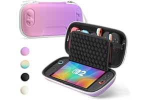 SQERO Switch Case for Nintendo Switch 2, Upgraded Honeycomb Shock-absorbing Design, Portable Full Protection Travel Bag Cover for Nintendo Switch 2 Accessories with 10 Game Cards Storage