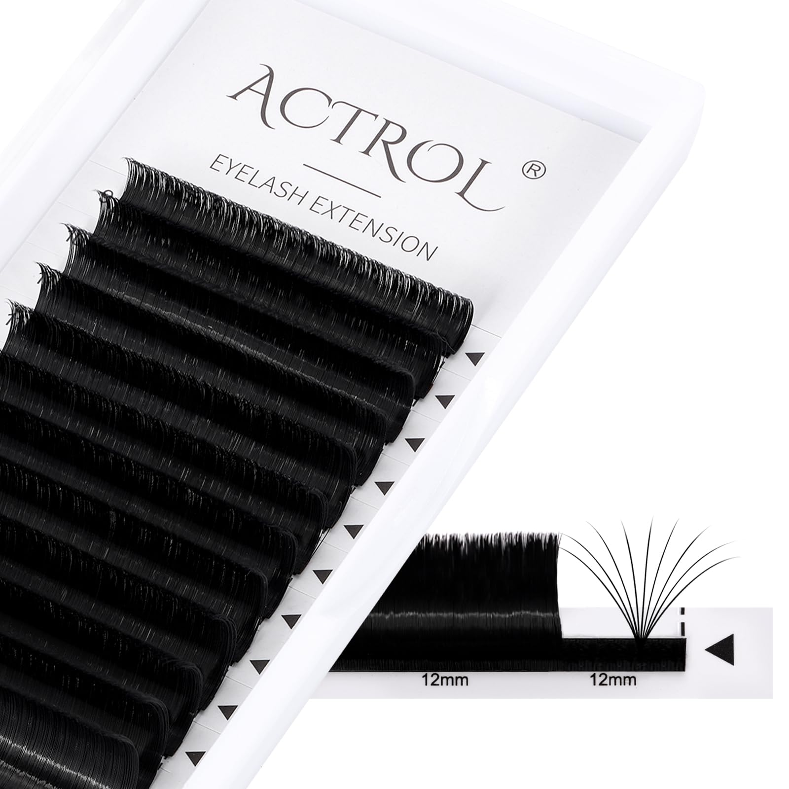 ACTROL Easy Fan Lashes 0.05 D Curl 9-16mm Mixed Eyelash Extensions Tray, Self Fanning Volume Lashes, Faux Mink, Professional Salon Use