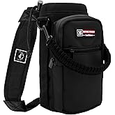 NATURE PIONEOR Water Bottle Holder with Adjustable Strap - 26/32/36/40/46/64oz Insulated Water Bottle Sling Carrier with Paracord Handle & 2 Pockets, Outdoor Sports, Hiking, Camping, Gym