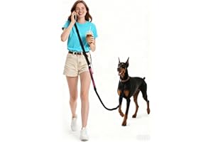 HEELAY Hands Free Dog Leash, 10.1ft Crossbody & Waist-Wear Adjustable Leash, Dual-Zone Length Control, Shock-Absorbing Handle, Lightweight Rope Leashes for Small & Medium Dogs Black