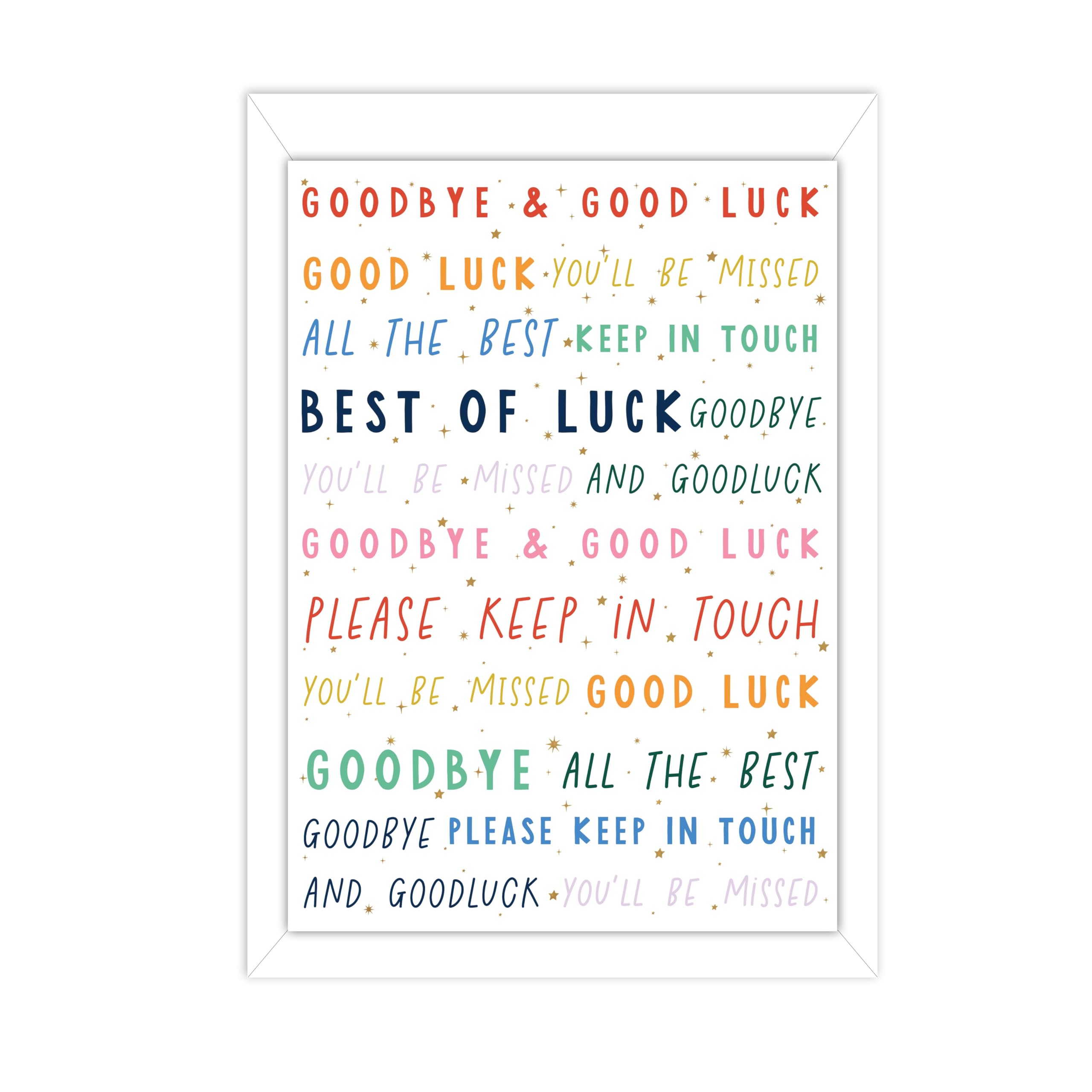 Manta Makes Leaving card goodbye good luck card, retirement new job card to go with sorry your leaving gifts for colleagues women or men (Extra Large Goodluck mix)