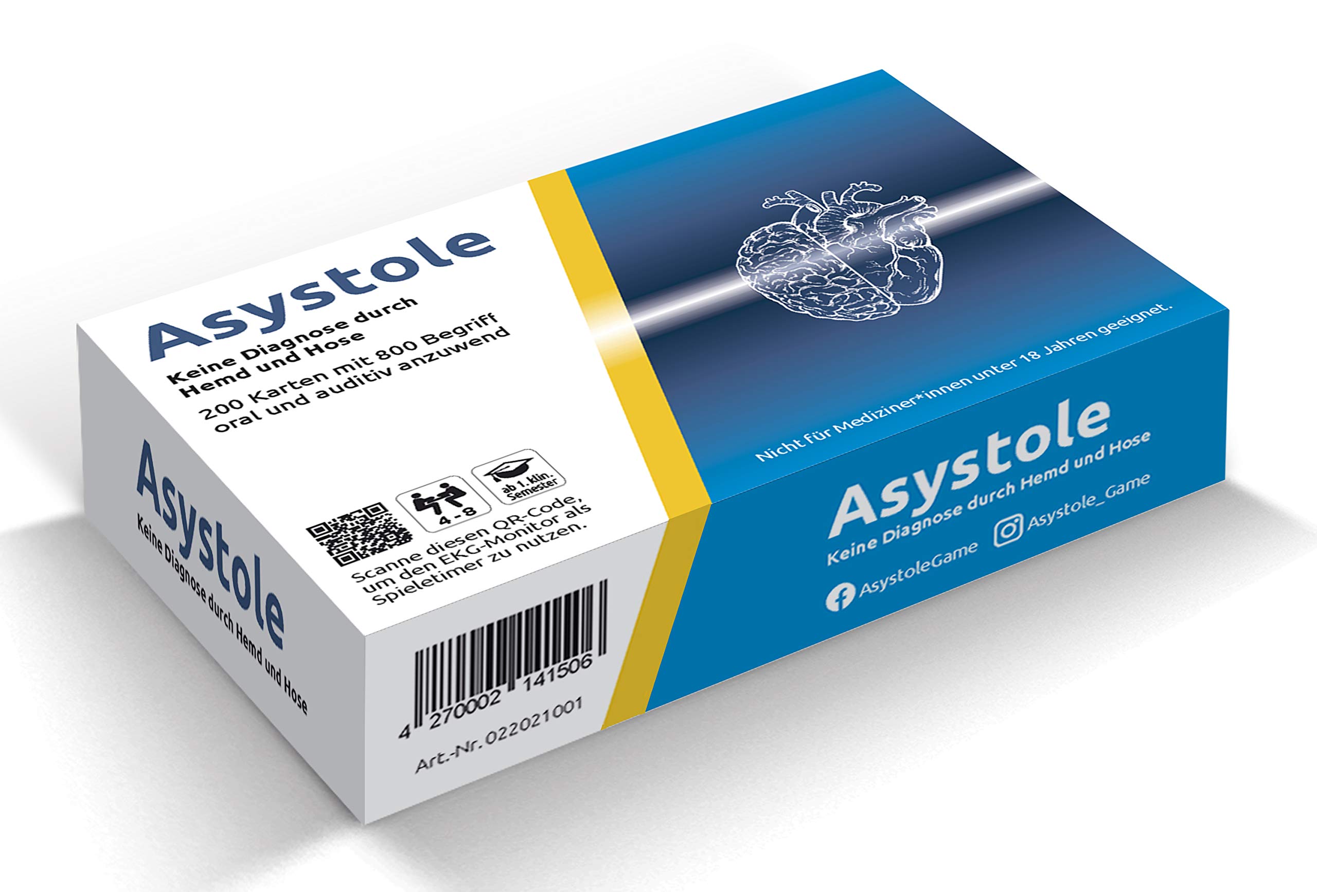 Asystole card game for medical professionals. German edition. Board game for doctors and medical students only. Fun and interactive learning tool for Medical German. Popular gift.