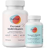 FullWell Prenatal Vitamin Lemon + DHA | Omega 3 Fish Oil with DHA & EPA for Brain Development & Nervous System Support | 26+ Vital Nutrients | Dietitian-formulated, 3rd Party Tested, 30 Servings
