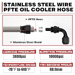 PQY 25Inch 6AN Power Steering Pump Hose Kit