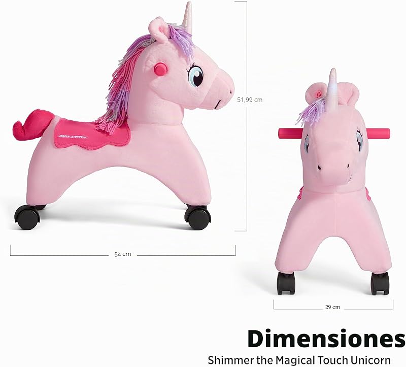 Shimmer The Magical Touch Unicorn con Luces y Sonidos interactivos, Rosa, de 1 a 3 años