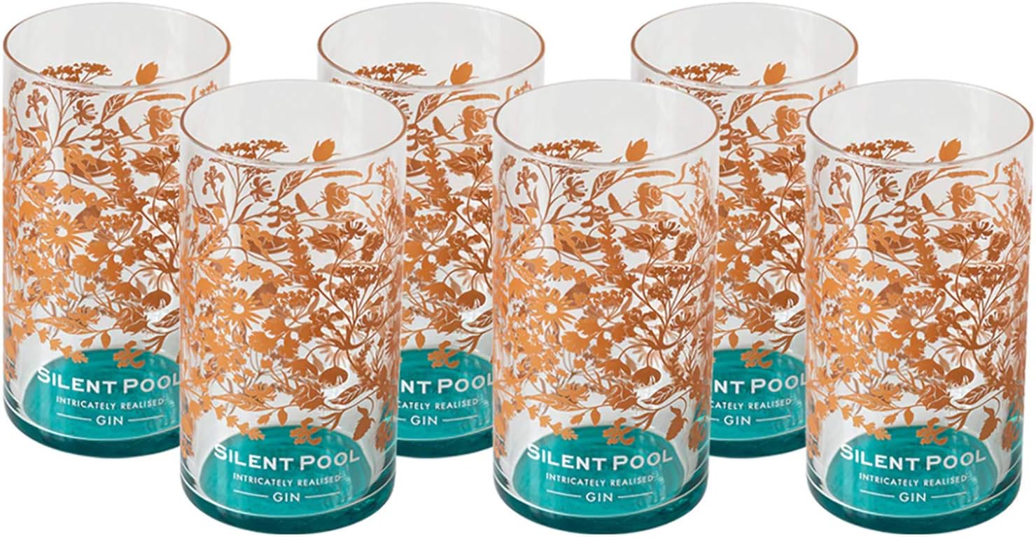 Silent Pool Gin Tumbler Glass Set in Matt Finish (6 Pack) Amazon.co.uk