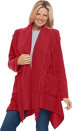 plus size fringe jacket