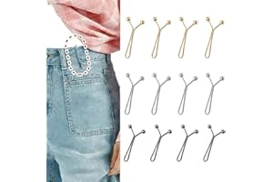 12-Pack Metal Waist Tightener Clips for Women - Reusable Adjustable Pant Waist Tightener, No-Sew Button Replacement for Loose