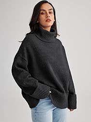 LILLUSORY Womens Turtleneck Long Sleeve Oversized