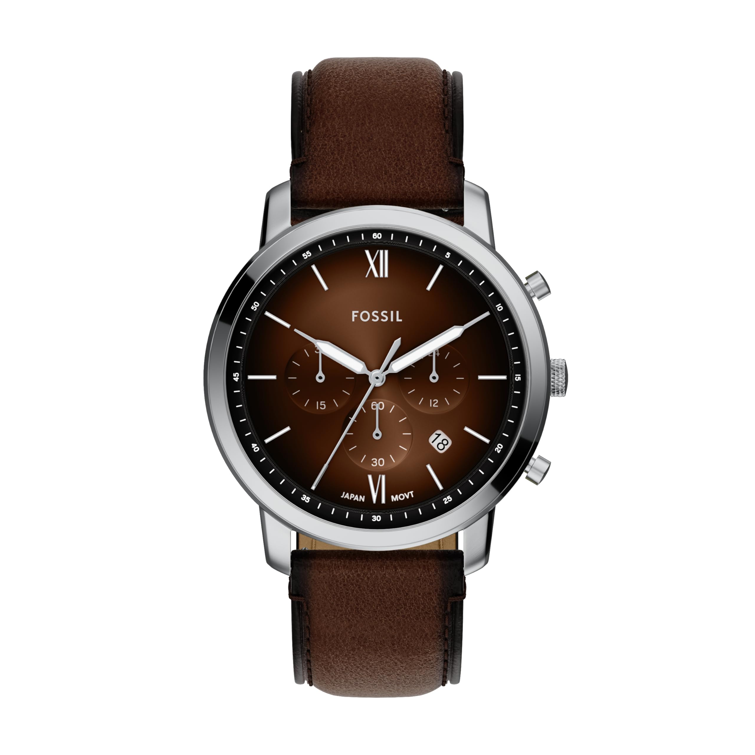 Fossil Men's Neutra Chronograph Brown Leather Watch (Model: FS6143) Image