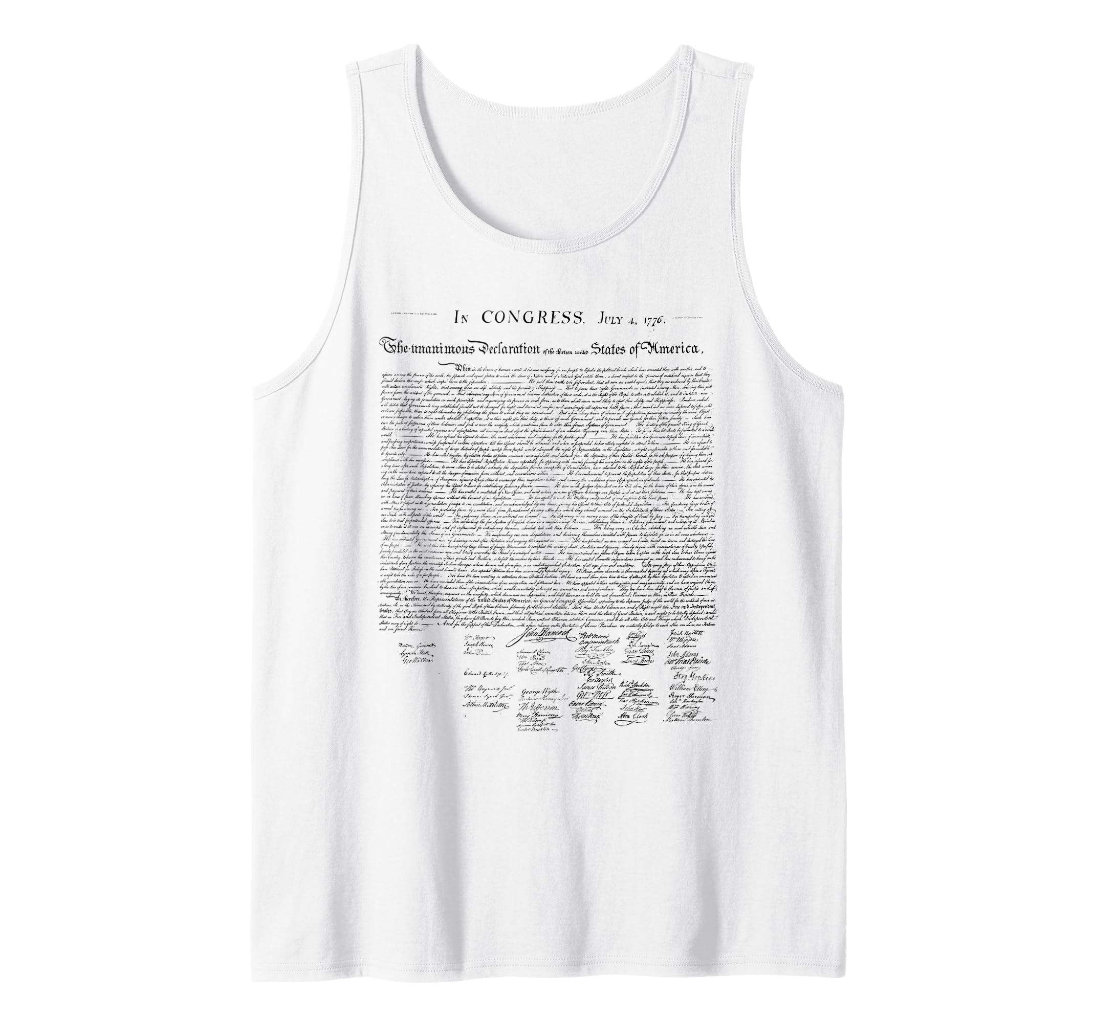 Declaration of Independence liberty USA Constitution America Tank Top