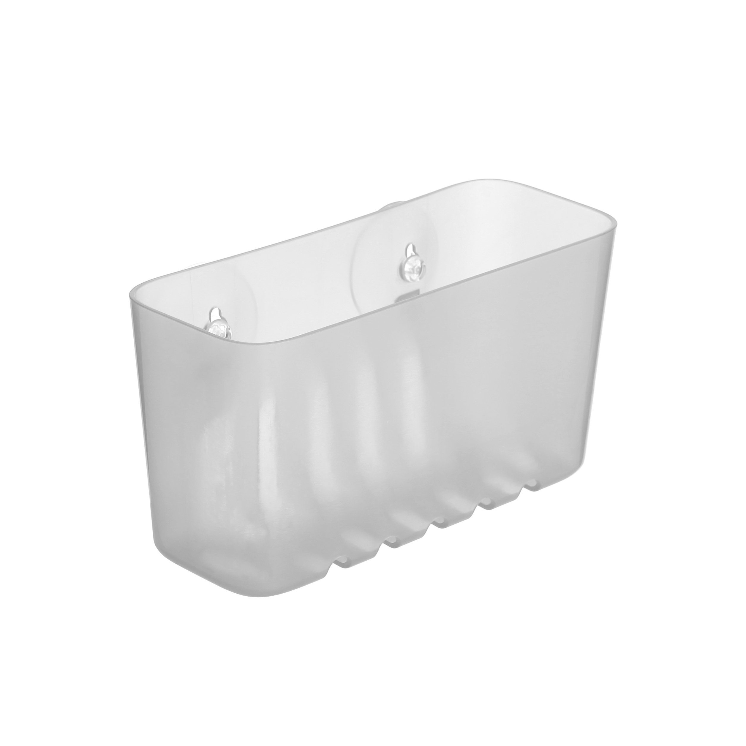 TATAY Shower Shelf No Drilling Rectangular | Includes Suction Cups | Supports 1.5 kg | Moisture-Resistant Polypropylene | Small Size | 20 x 8.5 x 11 cm - Standard Model - Glacé