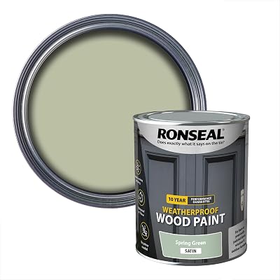 Ronseal 10 Year Weatherproof Wood Paint Spring Green Satin 750ml