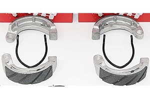 (2 Sets) Hi-Caliber Powersports Parts® (water grooved) Front Brake Shoes & Springs that are compatible with the 2007-2019 Kawasaki KFX50 KFX90 (KSF50) (KSF90) ATVs