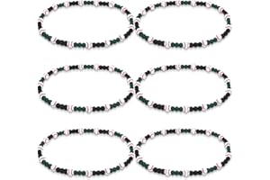 Liliaafar 6 Pcs Baseball Beaded Necklace for Teenager Bling Rhinestone Clay Beaded Necklace Gifts for Sports Team Fans