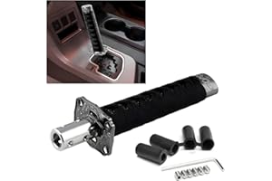 KVAEY Samurai Sword Shift Knob, Automotive Katana Manual Transmission Gear Shift Handle, Universal Aluminum Alloy Stick Shift Knob for Most Manual Vehicles, Car Accessories (Black)