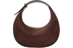 Herald Suede Crossbody Bag for Women, Vintage Hobo Handbag Crescent Shoulder Purses with Adjustable Strap Winter Fall