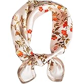 Sichdew Women 100% Mulberry Silk Neck Scarf Lightweight Digital Print Small Square Scarfs- Neckerchief Gift Packing 21"*21"