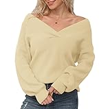 Feiersi Women's Off Shoulder Sweater Long Sleeve