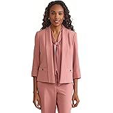 Kasper Womens Petite 3/4 Sleeve Shawl Collar Blazer