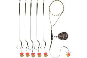 JOGFFDE Carp Fishing Hair Rigs Carp Fishing Accessories Set Carp Sinker Weights Carp Rig Set Up Carp Hooks Corn Bait Leader Rigs for Carp Bass Catfish Carp Tackle Rigs