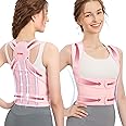 Fit Geno Back Brace Posture Corrector for Women: Shoulder Straightener Adjustable Full Back Support Upper and Lower Back Pain Relief - Scoliosis Hunchback Hump Thoracic Spine Corrector Small