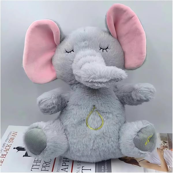 Breathing Stuffed Animal Pink Cat - Soothing Plush Toy With Sound, Lights & Breathing Motion For Babies & Kids - View #3