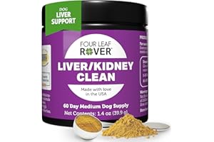 Four Leaf Rover Dog Liver Support - with Organic Milk Thistle & Mushrooms - with Kidney Support - Detox & Cleanse - Veterinarian Formulated