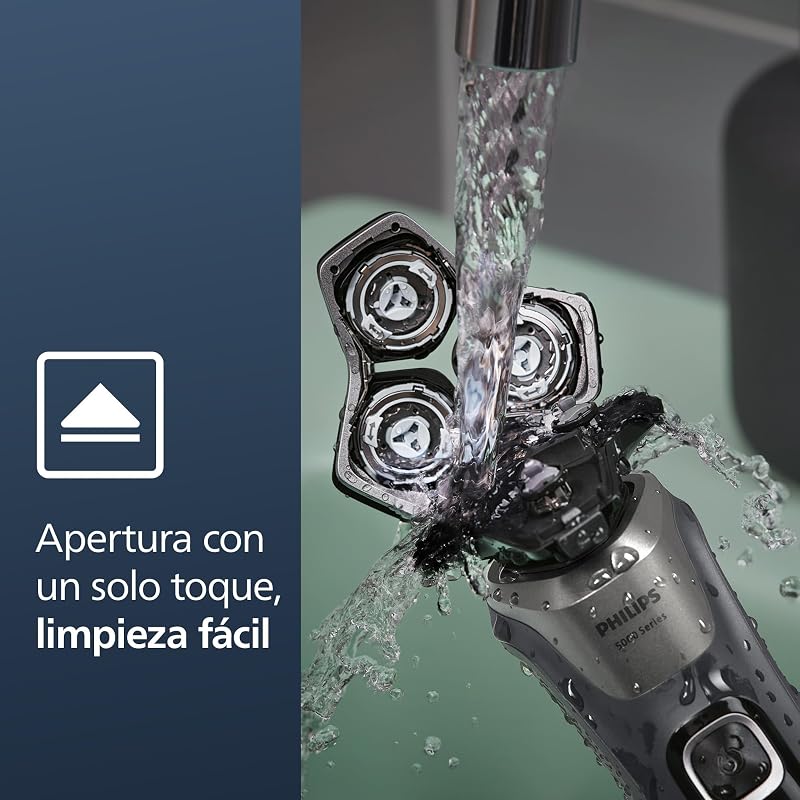 Serie 5000 Afeitadora Eléctrica Hombre, Máquina de Afeitar Barba con Recortadora, 45 cuchillas, Cuida la piel, 60min de uso, En Seco y Húmedo, Recargable, Base Carga, S5887/13, Gris — foto 7 de 7