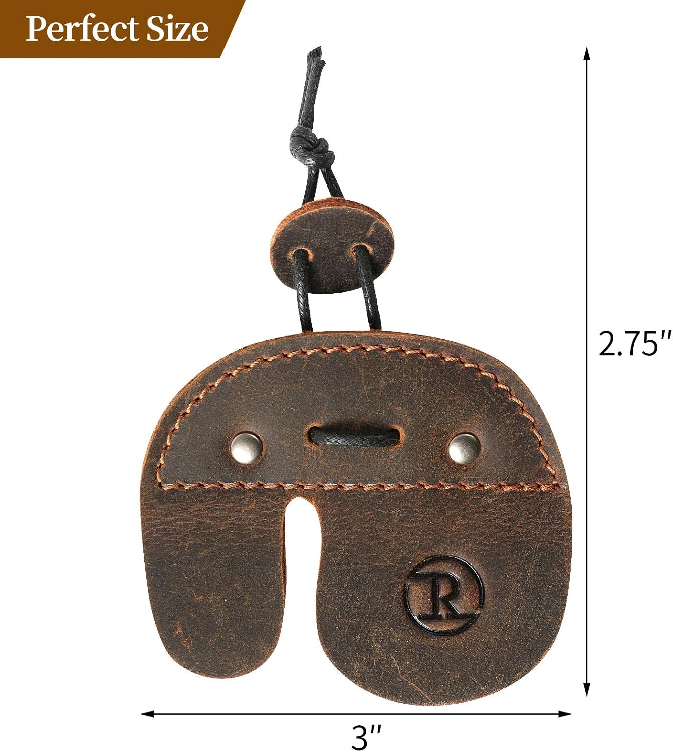 Ringsun Leather Archery Finger Tab Accessories, Handmade Finger Protect Guard for Shooting Practice Gear& Recurve Bow Arrow, Brown, RS02 : Sports & Outdoors