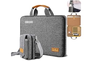 ZINMARK Laptop Case 15.6 Inch Briefcase Military-Grade Protection with Detachable Belt Bag, Compatible All Model of 15-16 Inch MacBook Pro and Most Popular 15.6 Inch Notebooks Chromebooks (Gray Black)