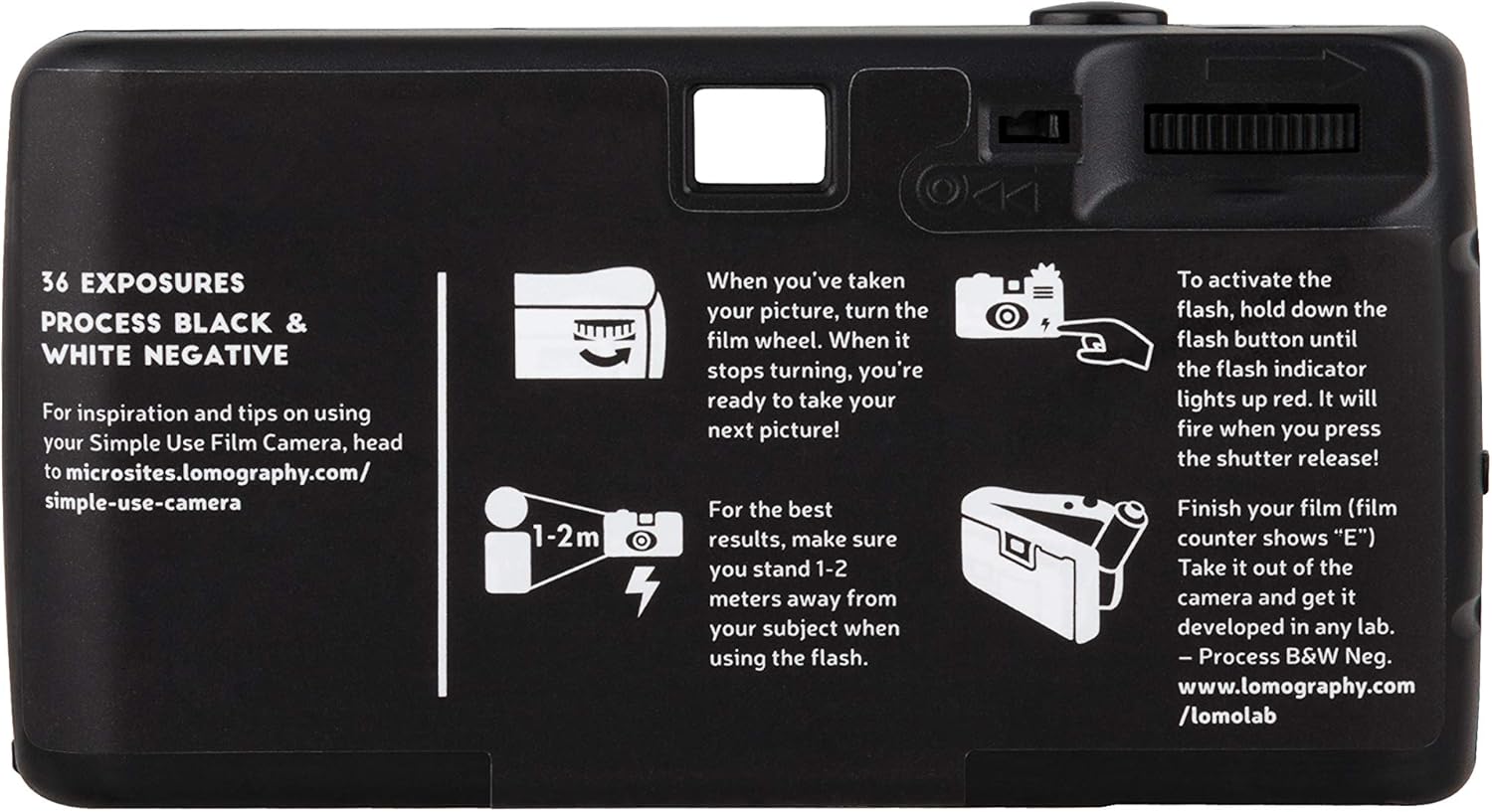 Lomography Simple Use Reloadable Camera Black & White Film, Black and White - Image 4