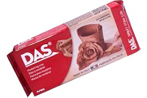 DAS Air-Hardening Modeling Clay - Terra Cotta Clay 1.1lb Block - Pliable Air Clay for Sculpting and Coating - Easy to Use Air Dry Modeling Clay - Molding Clay for Sculpting and More