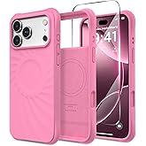 COFFKER for iPhone 17 Pro Case, Compatible with MagSafe, Screen Protector +[Integrated Silicone Camera Control Button], Shockproof Protective Magnetic Case for iPhone 17 Pro 6.3", Tender Pink