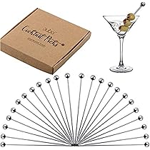 15PCS Gold Cocktail Picks For Drinks, Stainless Steel Fancy Cocktail Toothpicks