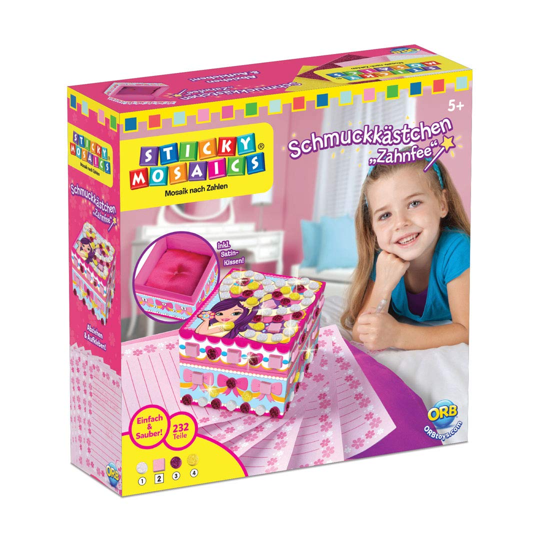 Orb Factory Foam Sticky Mosaics Kit tooth Fairy Trinket Box