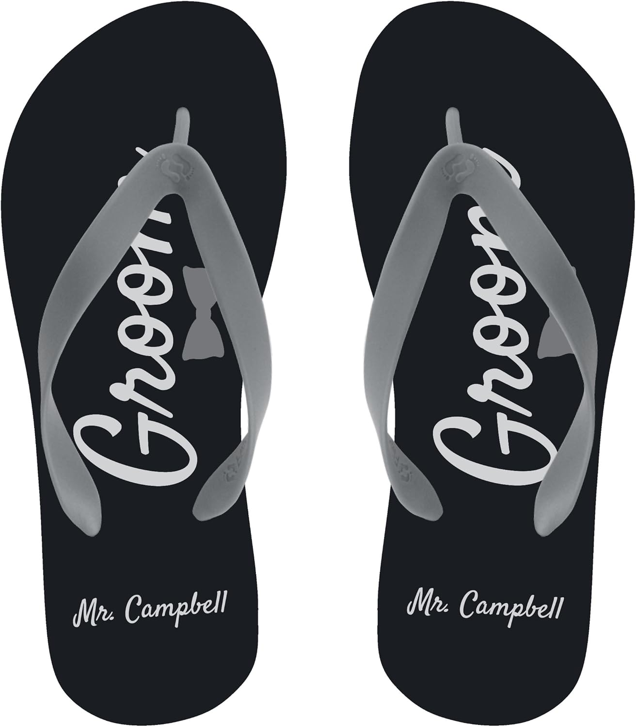 bride and groom flip flops personalized