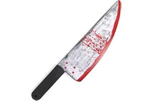 Skeleteen Large Bloody Knife – 16” Long, Realistic Looking Prank Toy, Fake Plastic Blade with Blood Stains - Costume Prop or Gag Blade for Halloween Haunted House, April Fools